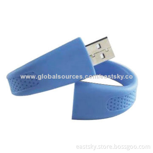 Bracelet USB Flash Drive, Logo Imprinting and Advertisement Data Pre-loading are Welcome